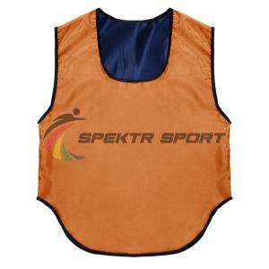 Купить Манишка футбольная двусторонняя Spektr Sport оранжево-синяя, р. 36-40 в Обояни 
