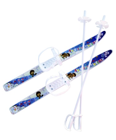 Купить Комплект лыжный детский Лыжики-пыжики с палками в Обояни 