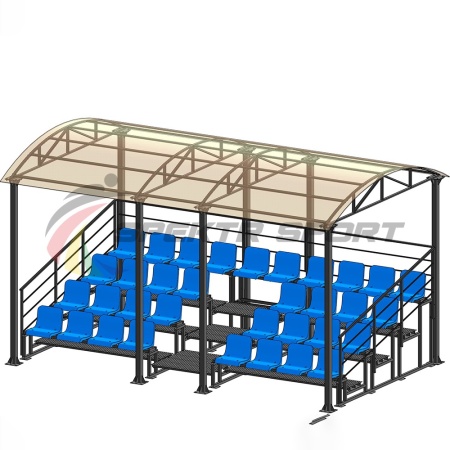 Купить Трибуна для зрителей 4 ряда на 34 места с навесом и перилами в Обояни 